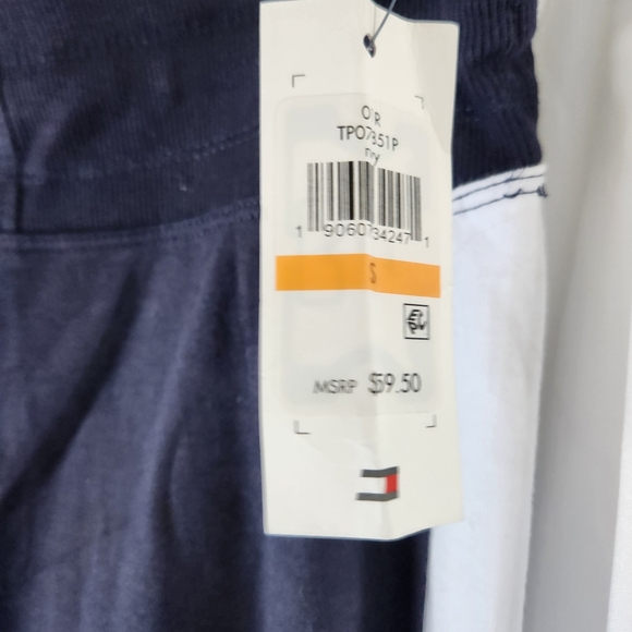 Tommy Hilfiger Navy Cotton blend joggers NWT sz S red and white stripe - Picture 5 of 10